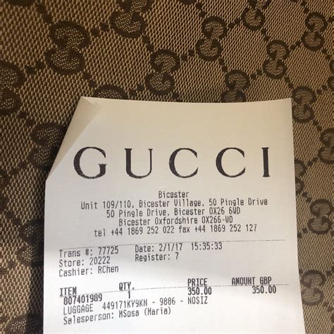 how to check Gucci receipt